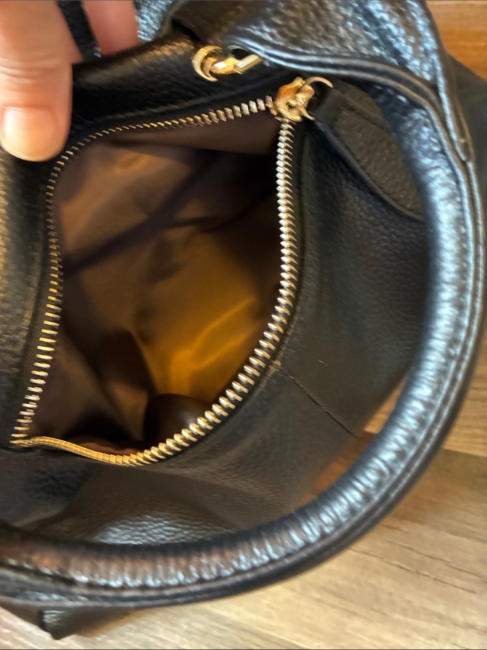 Structured Black Leather Satchel W/Leopard Accent Panel - Picture 10 of 16